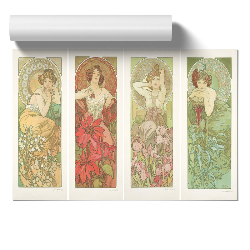 Precious Stones by Alphonse Mucha - Frameless Print, 21cm H x 30cm W x 0.1cm D