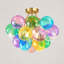 Plafonnier 3 lumières 15 po avec verre bullé, multicolore