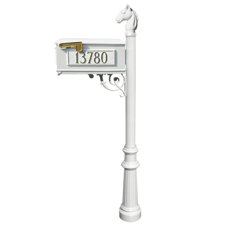 Boîte aux lettres montée sur poteau Lewiston, Blanc