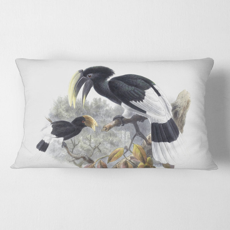 Housse et insert d'oreiller rectangulaire Bird Illustration I