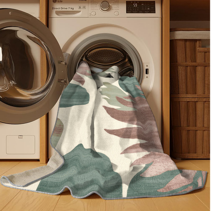 Tapis gris aquarelle lavable à la machine