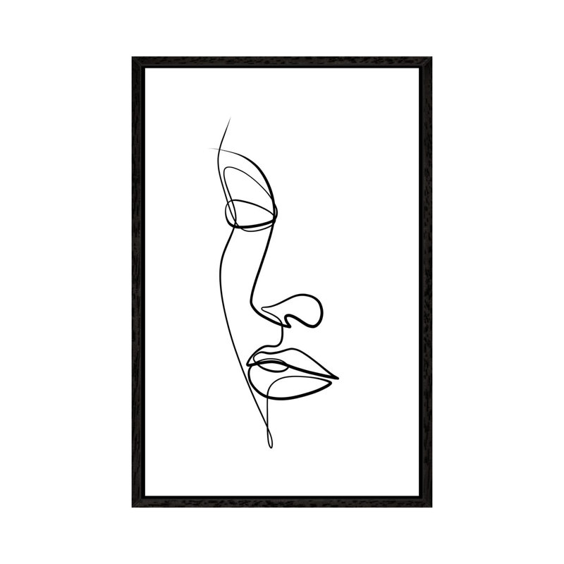 Femme Face II by Dane Khy - Print on Canvas, Black Framed, 66.04 cm H x 45.72 cm W
