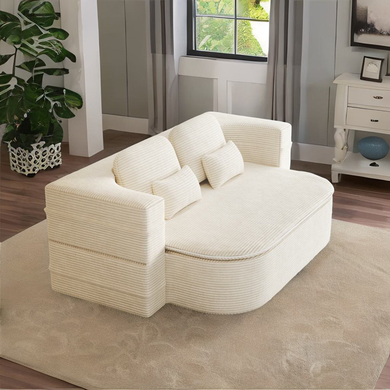 Canapé 2 en 1 pliable, Beige