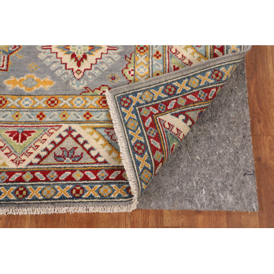 Gray Geometric Kazak Oriental Rug 5x7