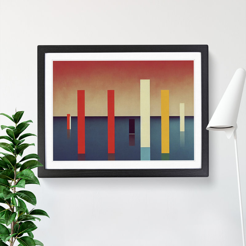 A Breathtaking Modern Abstract Art 1 Piece Single Picture Frame Painting, 34cm H x 46cm W x 2cm D, Black