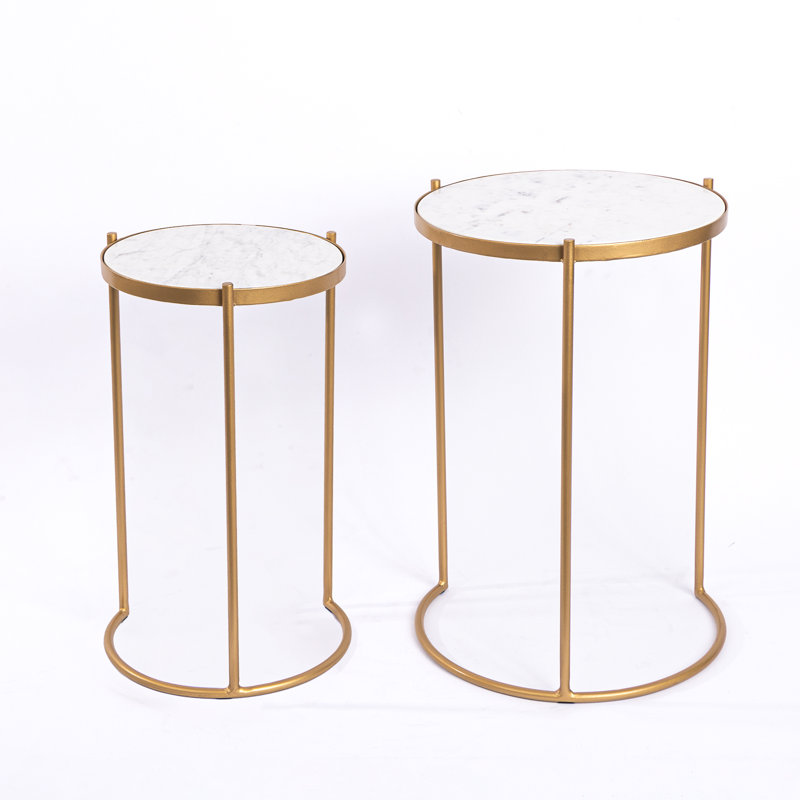 Natural Marble Top Round Nesting Tables