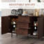 Rustic Sideboard Buffet Cabinet With 2 Cupboards, 3 Drawers, And Adjustable Shelves For Versatile Storage And Display