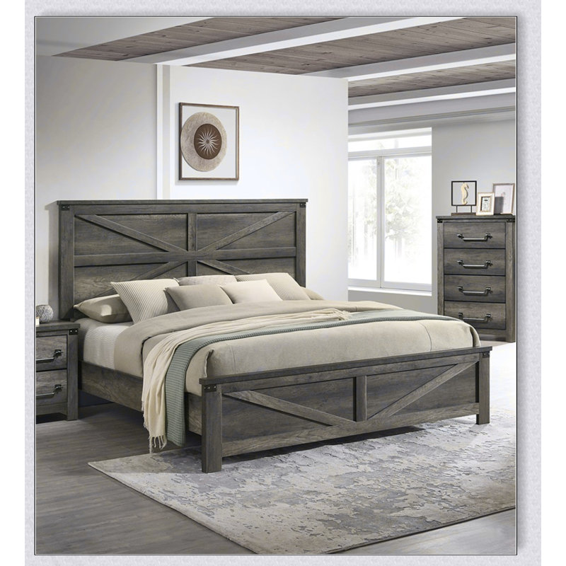 Tête de lit design rustique gris 1Pc, Grand lit