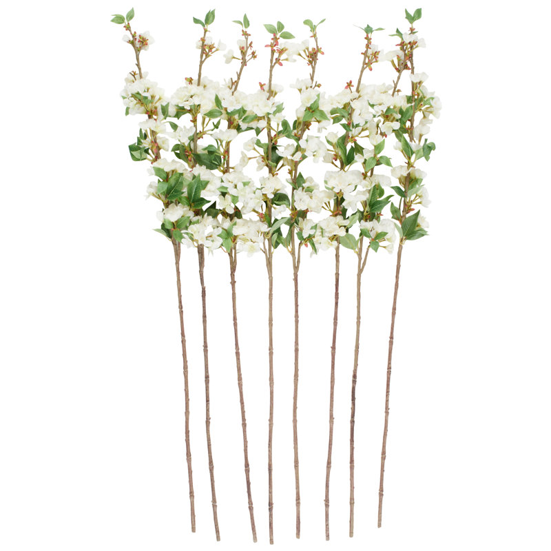 Ensemble de tiges artificielles blanches fausses feuillages