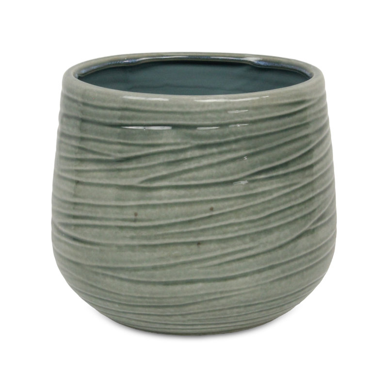 Pot en céramique Grazielli, Vert, H 7,75 po x l 7,5 po x P 7,5 po