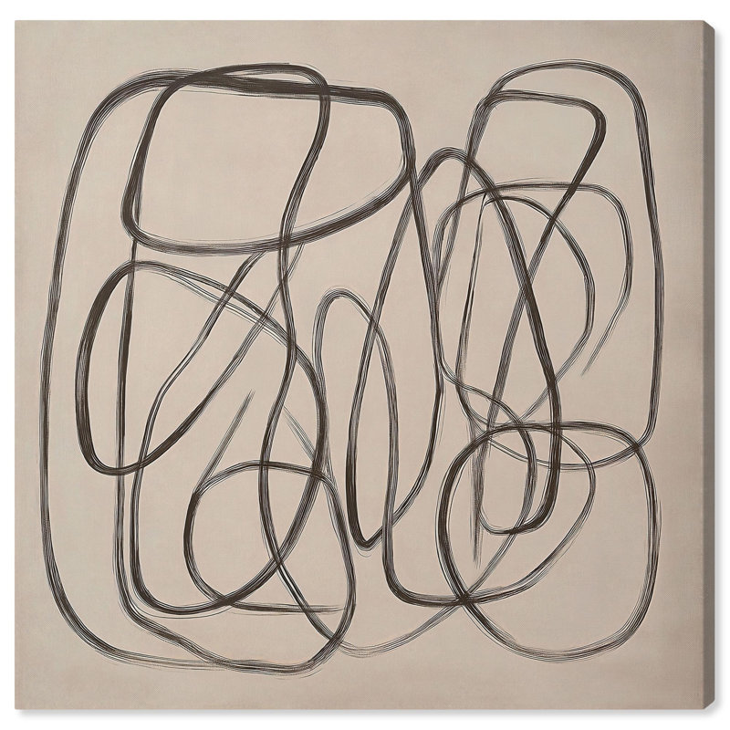 «Unbroken Line I» par Boho, art abstrait , H 40 po x l 40 po, Toile tendue