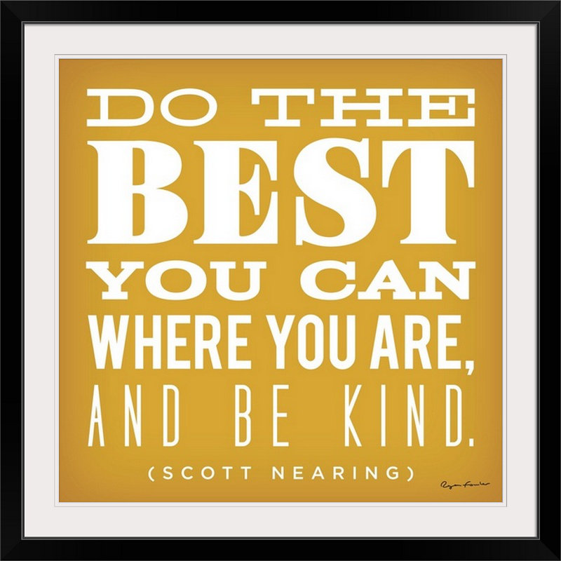 « do the best » par ryan fowler, art textuel, Cadre noir, H 24 po x l 24 po x P 1 po