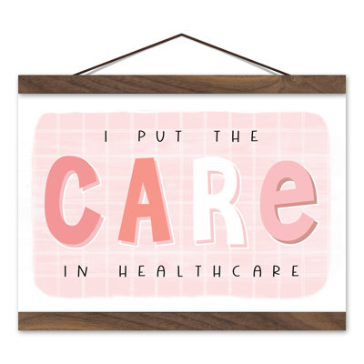 «I Put the Care in Santé», reproduction d'art textuel sur toile