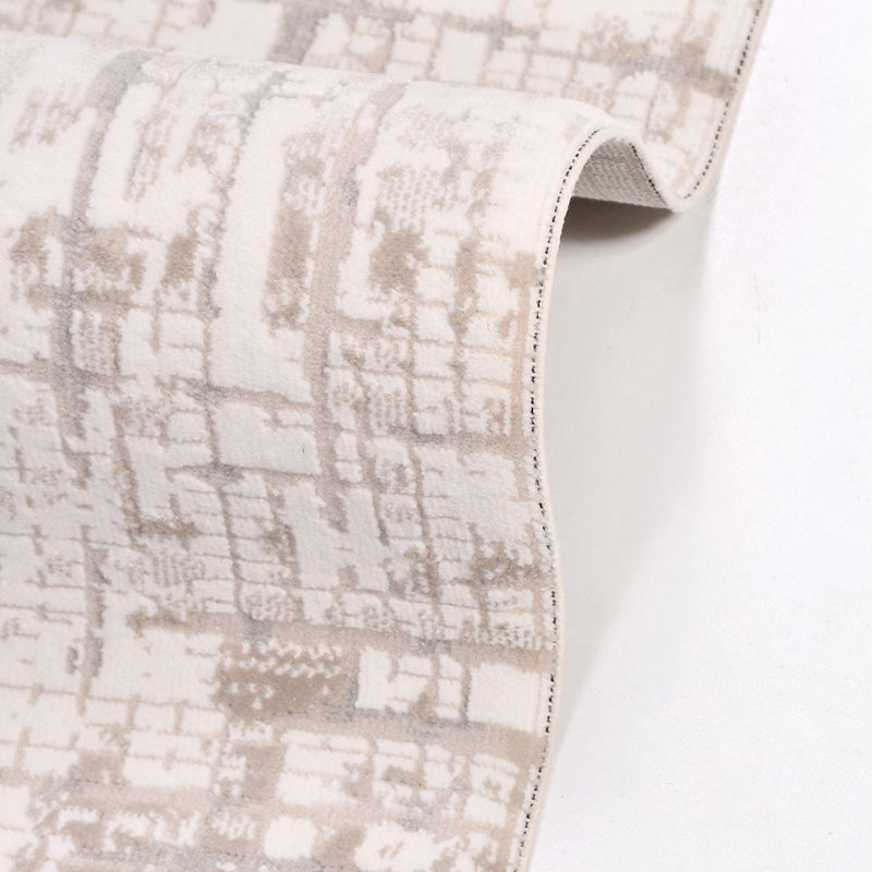 Tapis beige moderne lavable à la machine, Rectangle 2 pi 8 po x 5 pi