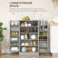 Armoire de rangement pour garde-manger de 41 po, armoire de cuisine autoportante avec 12 tablettes de porte, portes doubles, étagère à 5 niveaux et tablettes réglables-101789729