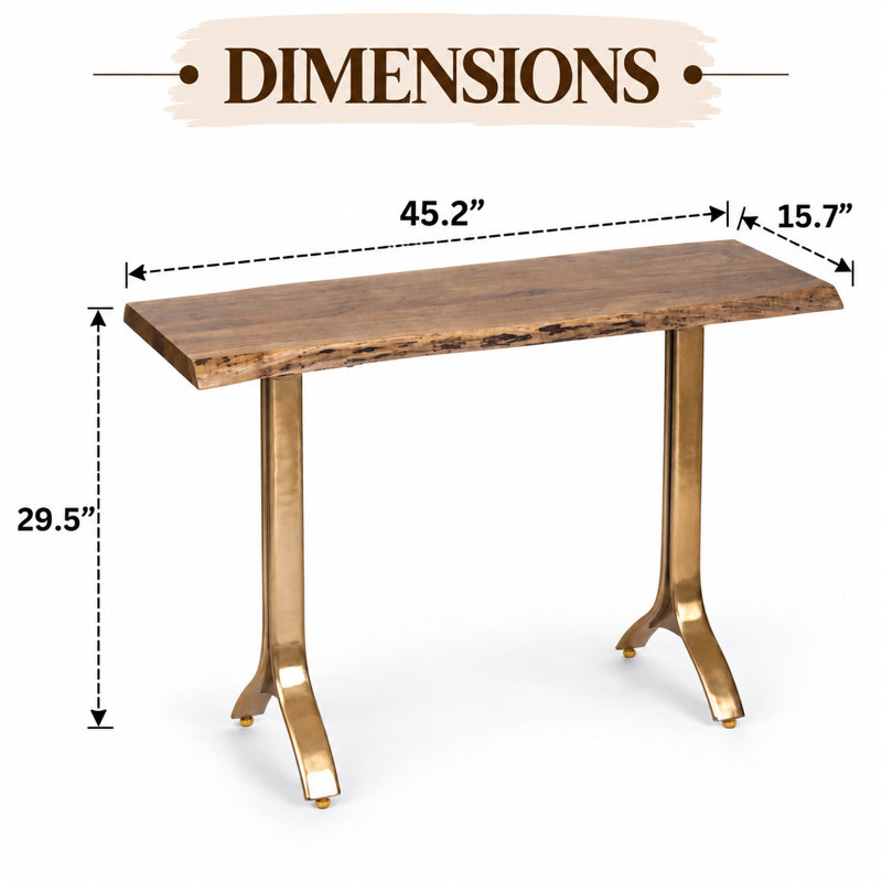 Console Table | Acacia Wood Console Table | 45x15.7x29.5"