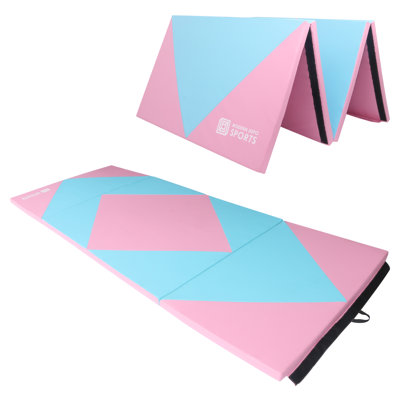 Gymnastics Mat Foldable Tumbling Mats With 4 Panels Exercise Mat For Home Aerobics Stretching Yoga