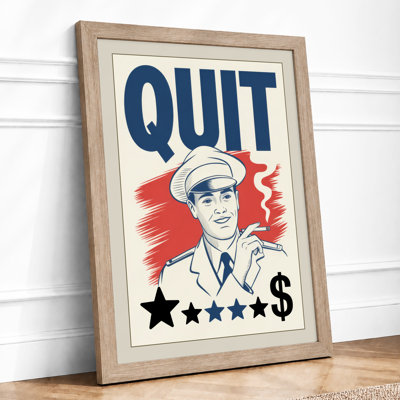 Quit Campaign Retro - Framed Print