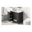 Meuble-lavabo de salle de bain avec comptoir, meuble-lavabo avec deux portes et deux tiroirs, bois massif, tablette ouverte, panneaux de fibres à densité moyenne, un paquet, noir