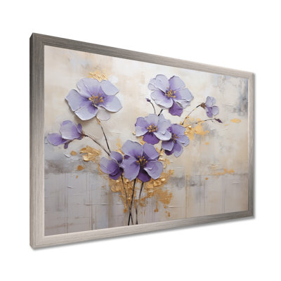 Mauve et or orné de violettes Meadow I - art mural Violettes