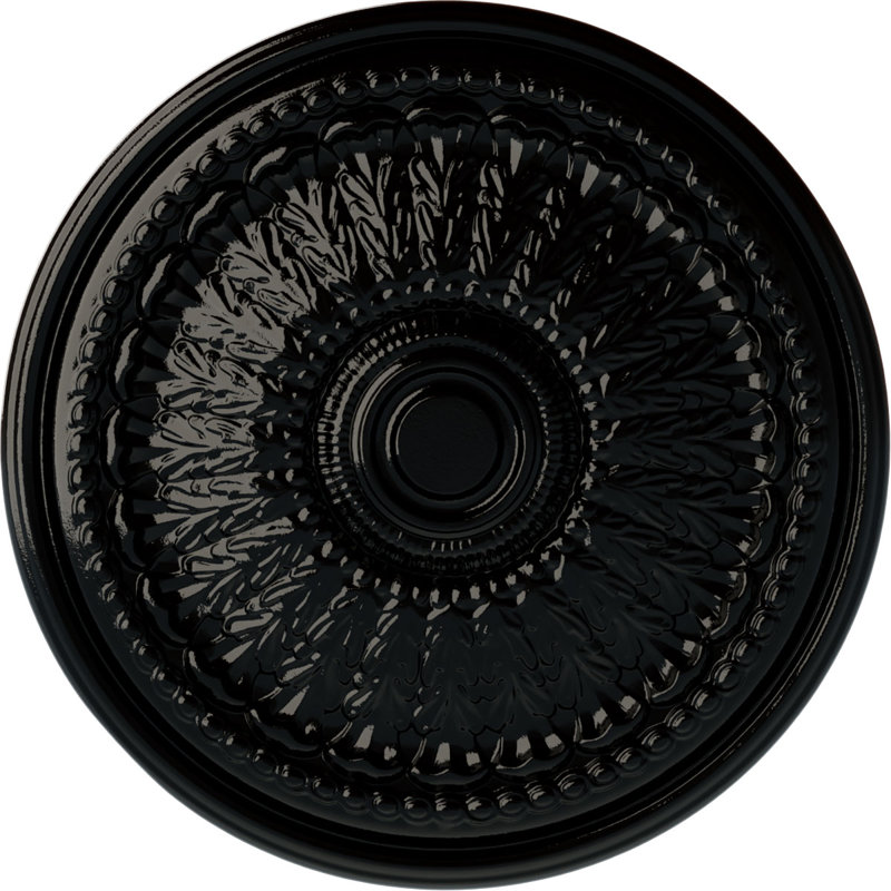Médaillon de plafond de 27 po x 2 1/2 po Brunswick (convient aux auvents jusqu'à 4 1/2 po), Perle noire