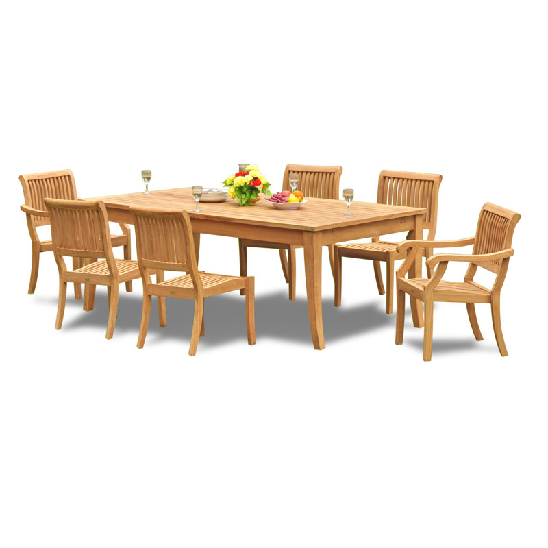 Ensemble repas 7 pièces teck luxueux Masson