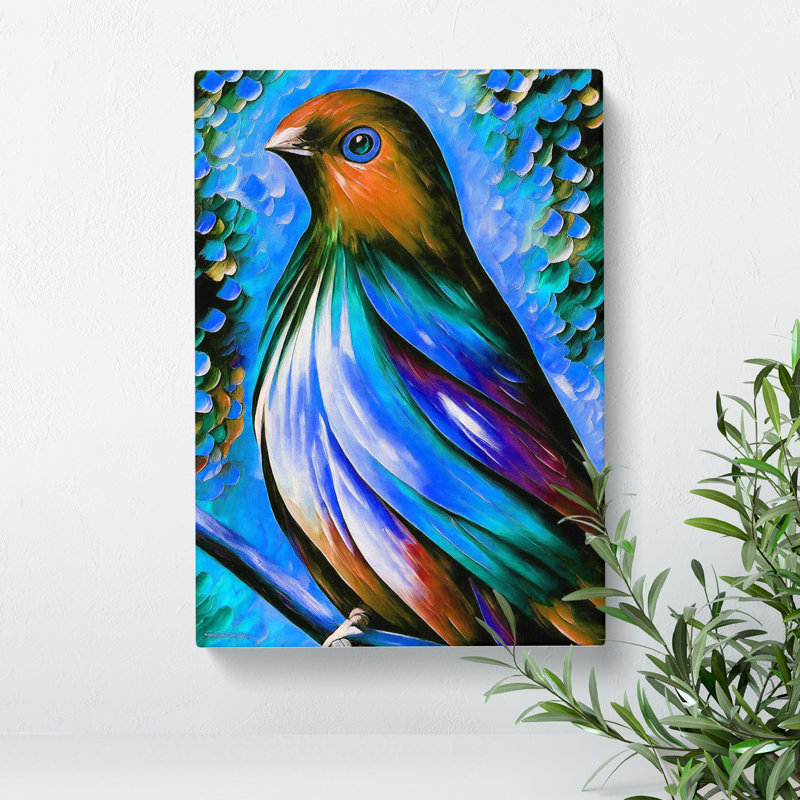 Beautiful Bird No.4 - Wrapped Canvas Painting, 50cm H x 35cm W x 3cm D