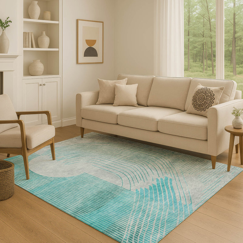 Premium Machine Washable Ariel Geometric Rug, Rectangle 8' x 10'