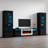 Delaine 126" Modern Entertainment Center with Electric Fireplace, High Gloss Finish, Media Storage-1264520813