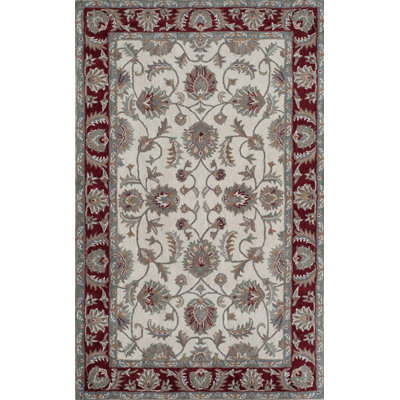 Annito Reverie Oriental Ivory Burgundy Area Rug