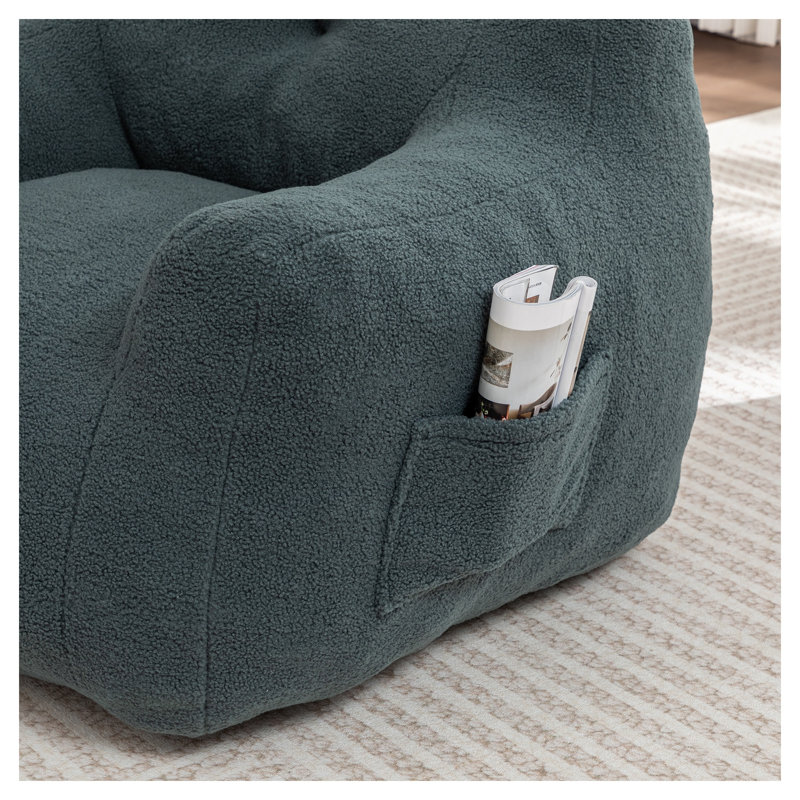 Fauteuil poire en tissu Teddy