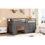Lit mezzanine simple gris avec armoire et tablette durables - fabrication en bois massif sécuritaire-715480557