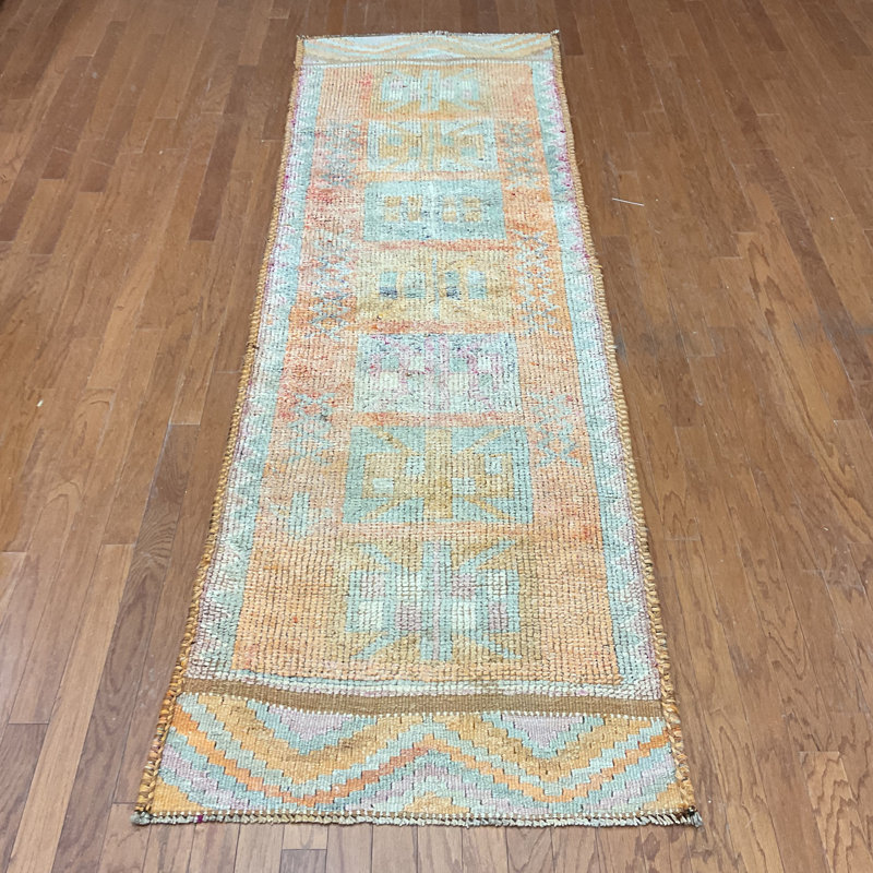  Handmade Turkish Oushak Wool Runner