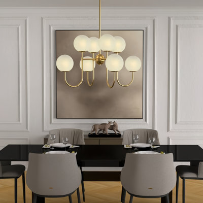 8-light Cloud Glass Chandelier For Dining Room/living Room