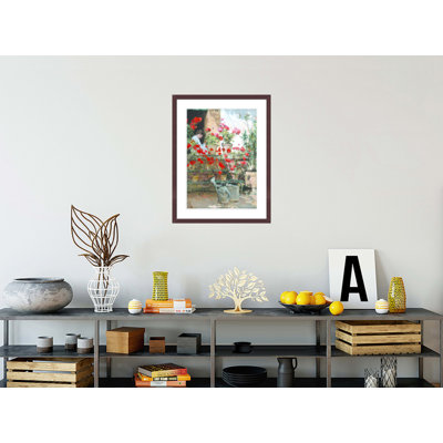 Geraniums by Childe Hassam -Framed Giclee Print