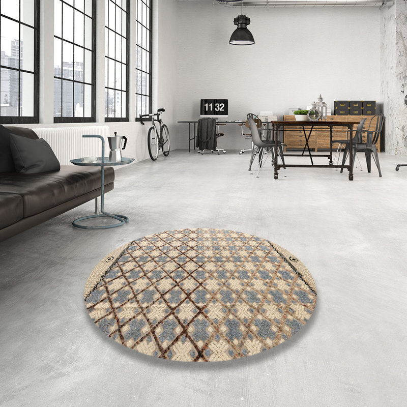 Tapis abstrait moderne 4927, Rond 8 pi