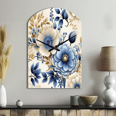 Grande horloge murale bleue classique