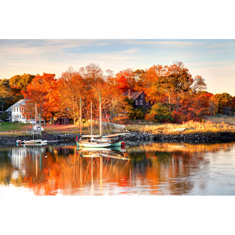 Autumn In The Small Village by DenisTangneyJr - No Frame Print on Canvas, 20cm H x 30cm W