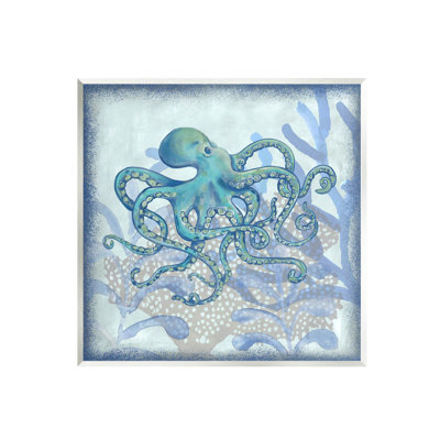 «Layered Octopus Coral Botanicals» par Erica Christopher - impression sans cadre sur panneau de fibres à densité moyenne