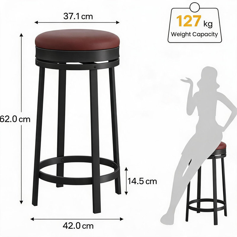Swivel Bar Stool with Iron Frame