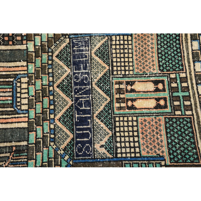 Tapis turc rétro avec un motif Sultan Selim et de la laine Anatolian tissée à la main