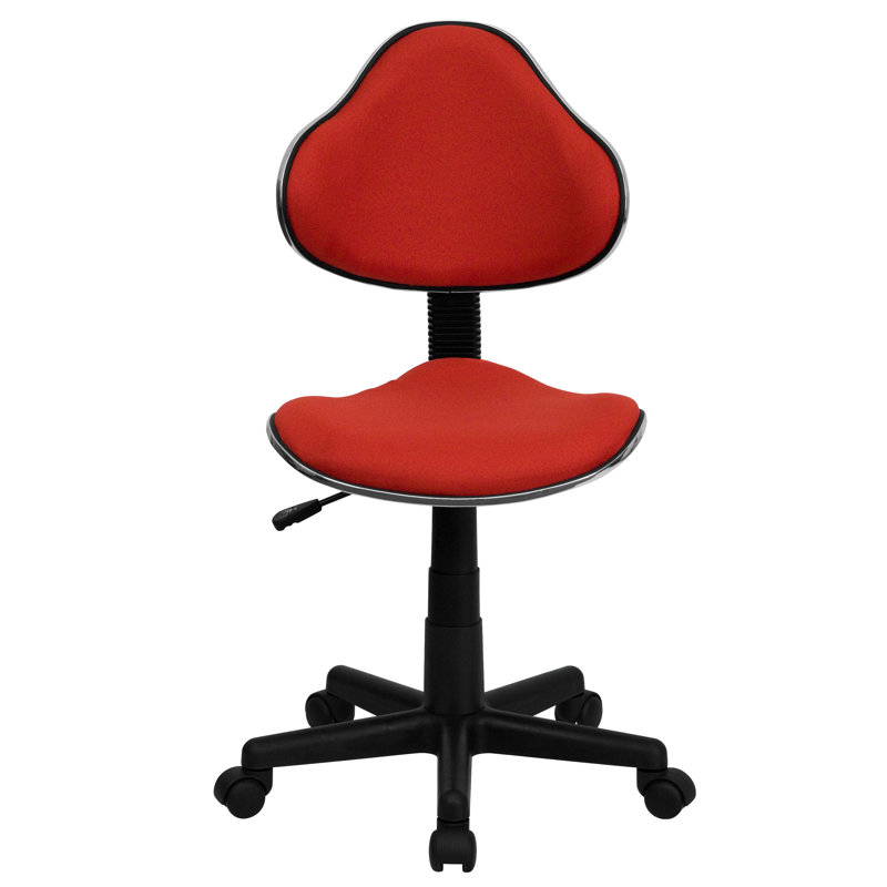  Chaise de bureau ergonomique et pivotante en tissu avec dossier et siège rembourrés, Rouge