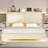 Multi-function Floating Bed Frame, Modern Upholstered Platform Bed with USB ports, Storage Headboard and Touch Sensor Night Light-572933167