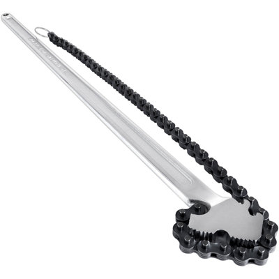 24inch Chain Wrench Carbon Steel Chain Pipe Wrench Heavy Duty 6.7 inch Diameter Capacity Chain Strap Filter Wrench