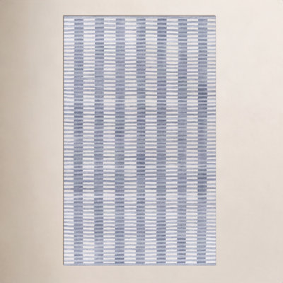 Acerra Blue Hand-Woven Striped Outdoor Rug