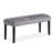 1Pc Gray Black Bench Dining Room Velvet Fabric Upholstery Kitchen Dining Wooden Furniture