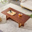 Table basse rectangulaire de style chinois en imitation de vent en rotin de couleur noyer et table basse rectangulaire en bois massif