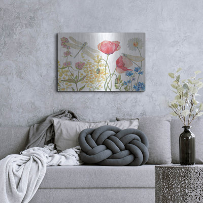 «Dragonfly Garden Delight B» par Jean Plout, art mural en métal