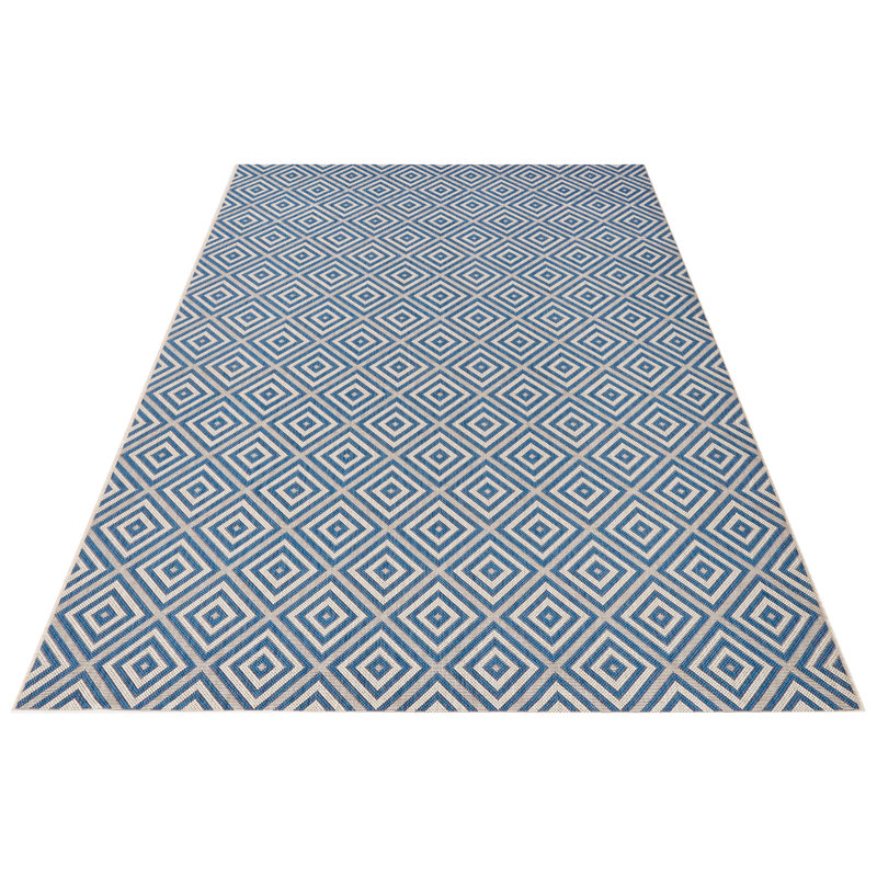 Flatweave Blue Rug, Rectangle 240x340 cm