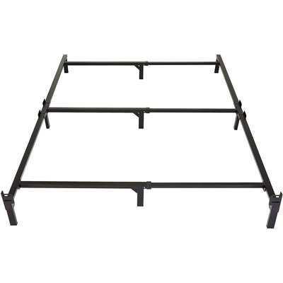 Structure de lit en métal avec support à 9 pieds, compatible avec sommier et matelas, très grand lit, assemblage facile sans outil, noir